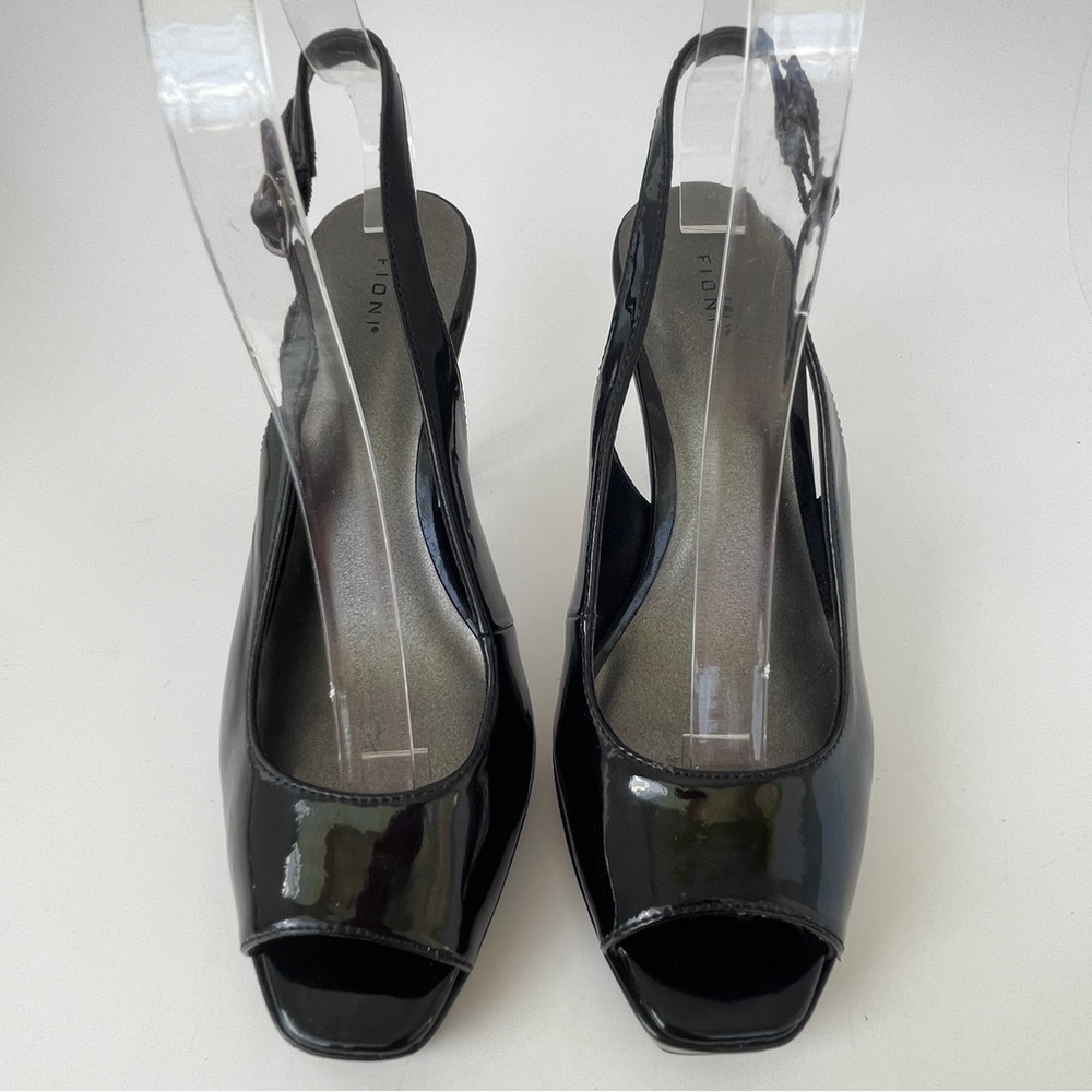 FIONI Clothing Black Patent Slingback Heels